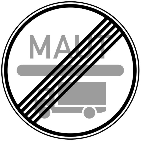 Stein HGS Ende der Mautpflicht nach dem Bundesfernstraßenmautgesetz Nr. 390.2, 600mm/RA1/Alform, 390.2-112