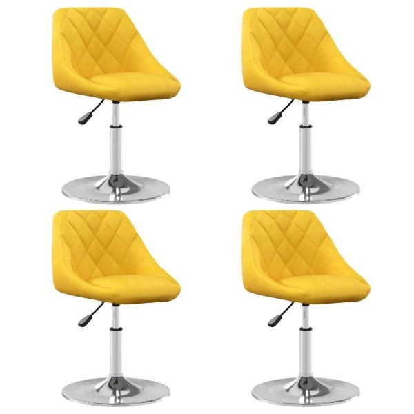 vidaXL Esszimmerstühle 4 Stk. Drehbar Senfgelb Samt, 3088765