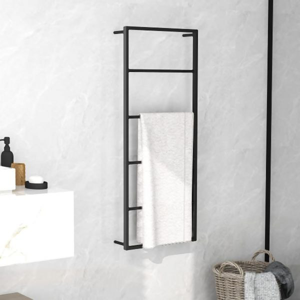 vidaXL Handtuchständer Schwarz 45x10x115 cm Stahl, 336118