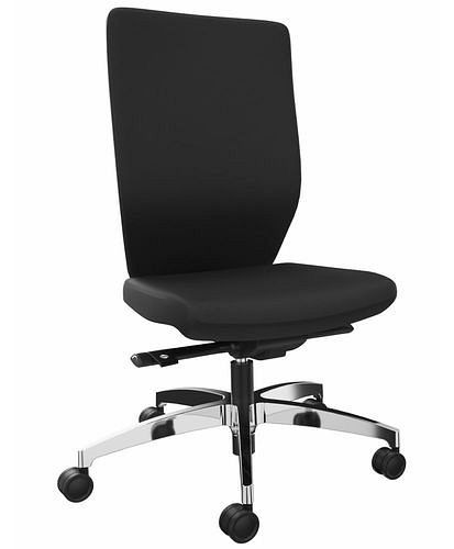 DENIOS Bürostuhl Stilo ES operator, Syncro-Quickshift-Technik, Alu-Fußkreuz, schwarz, 292414