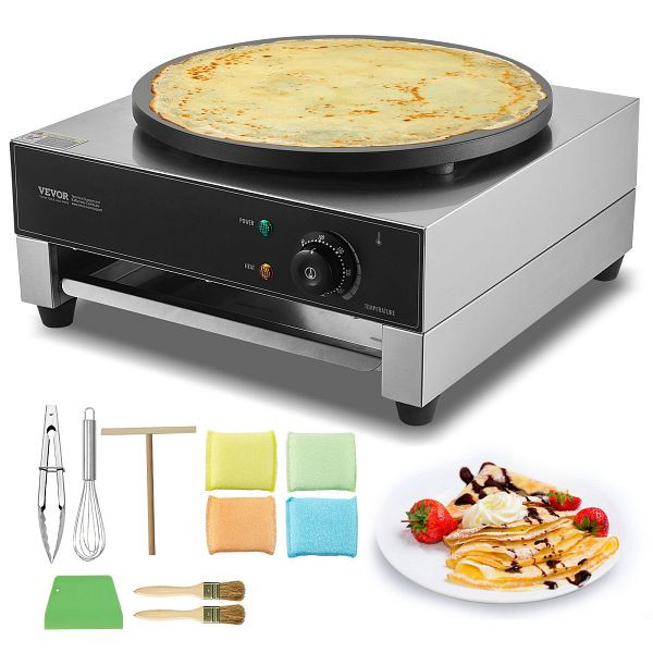 VEVOR Elektro Crepes Maker Kommerzielle Crepe-Maschine, 1700W Einzelkopf 40cm, SYJBJDP1ZF00VCJDUV2