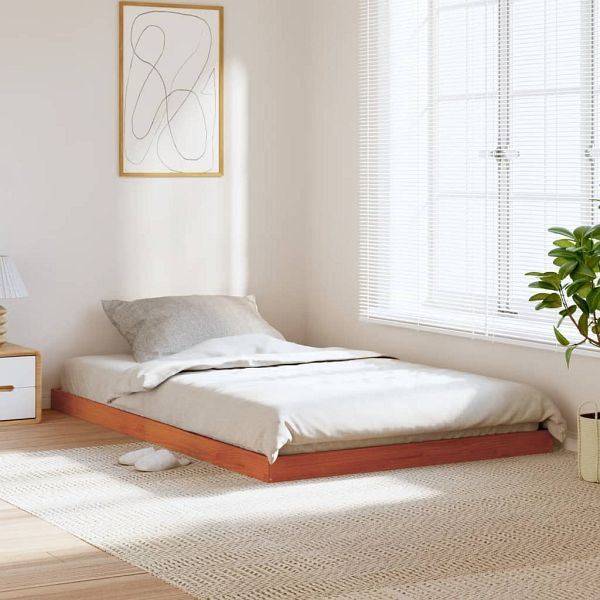 vidaXL Massivholzbett Wachsbraun 120x200 cm Kiefer, 847151