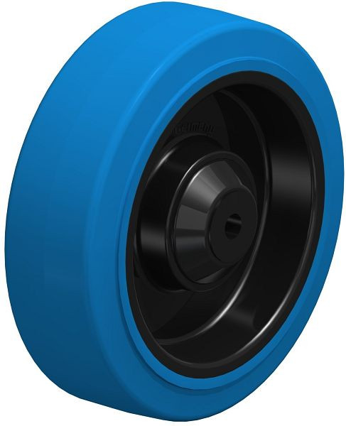Blickle POEV 125/8K-SB Rad aus Elastik-Vollgummi, Blau, 612465