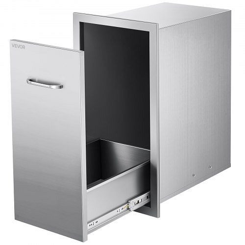 VEVOR Müllschublade für Außenküche, 344x498x655 mm, Edelstahl-Küchenschubladen für Propangasflaschen, max. 25 kg, LJTBWJ1C145W3YJSV001V0