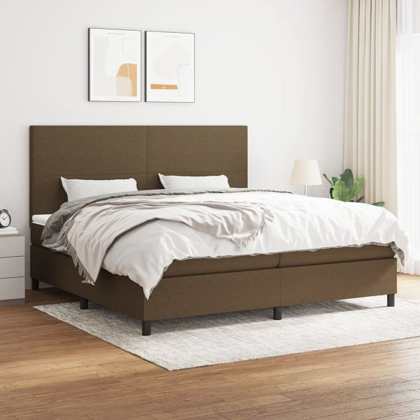 vidaXL Boxspringbett mit Matratze Dunkelbraun 200x200 cm Stoff, 3141644