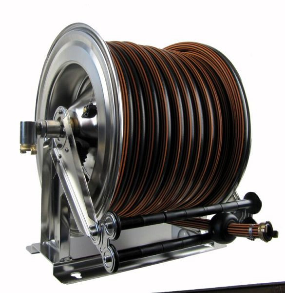 Ebinger Schlauchaufroller OSM 710, Max. 15bar/90°C, 50m - 1/2" Gummischlauch ET, Gehäuse: Edelstahl, 1.714.104
