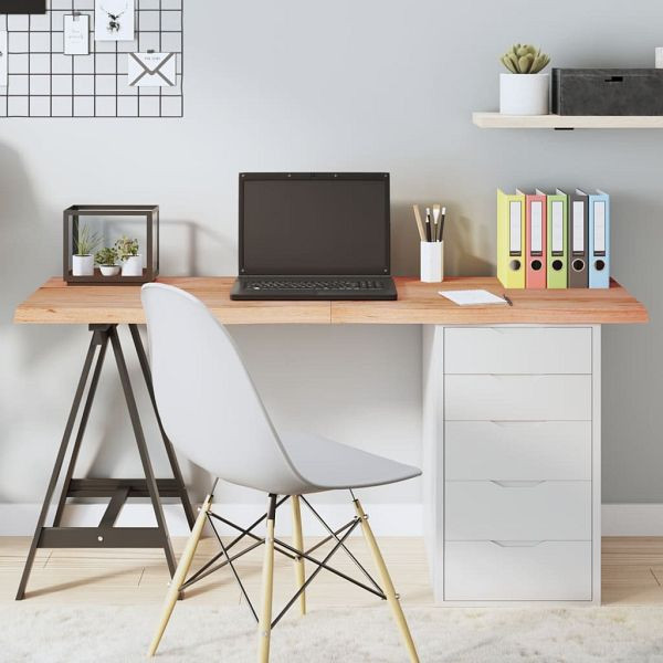 vidaXL Tischplatte Hellbraun 140x50x(2-4)cm Massivholz Eiche Behandelt, 3156379