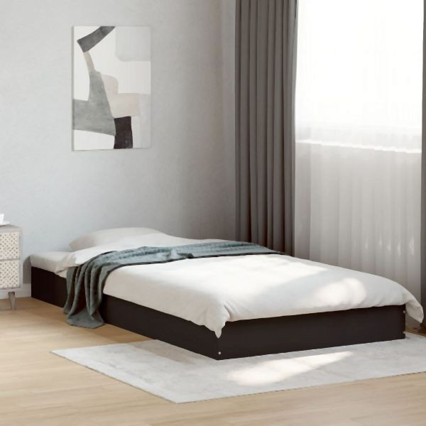 vidaXL Bettgestell Schwarz 90x190 cm Holzwerkstoff, 842071
