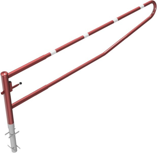 Schake Drehbare Gatterschranke, zum Einbetonieren, feuerverzinkt und rot beschichtet, Gesamtbreite: 3500 mm, für Vorhangschloss, 413_351VB