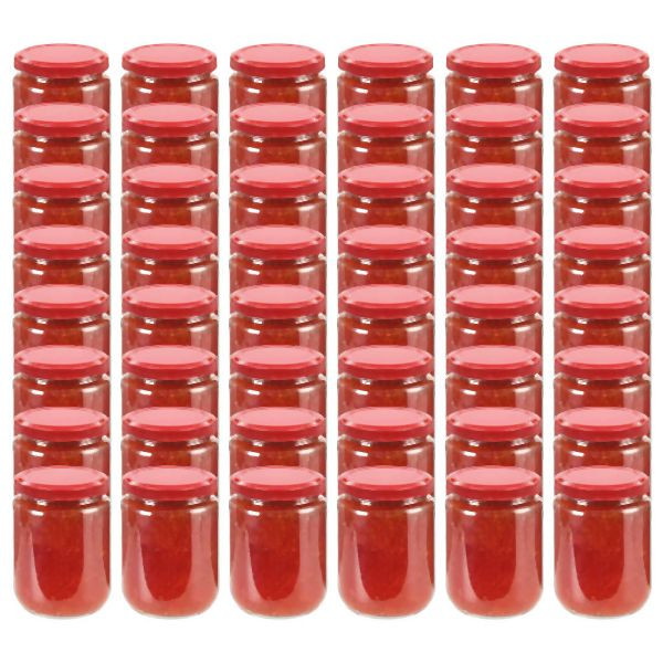 vidaXL Marmeladengläser mit Rotem Deckel 48 Stk. 230 ml, 50800