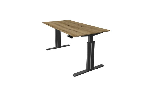 Kerkmann Sitz-/Stehtisch B 1600 x T 800 mm, elektrisch höhenverstellbar von 720-1200 mm, Memory-Funktion, 4 Höhen, Eiche, (Montage), 10323555-1