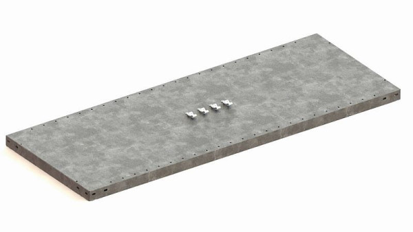 Meta Zusatzboden für Steckregal Meta CLIP 150, Höhe: 40mm, Länge: 1300mm, Tiefe: 500mm, verzinkt, inkl. 4 Fachbodenträger, 9900004447