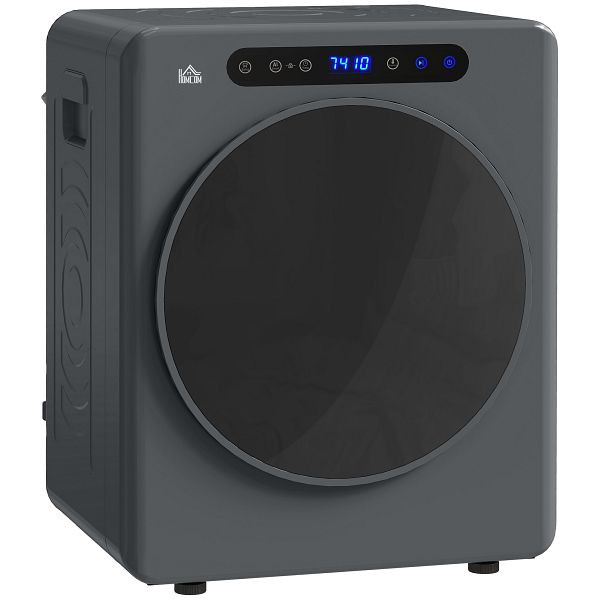 HOMCOM Wäschetrockner, 6 Programme, 40-60℃, 3 kg Kapazität, kompakt, Touch-Bedienung, Grau, B61-010V90GY