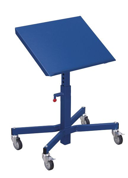 VARIOfit Materialständer, einseitig neigbar, Außenmaße: 600 x 410 x 520 - 775 mm, RAL 5010 enzianblau, sw-405.005