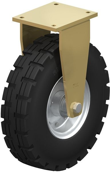 Blickle BS-VLE 530K Stahlgeschweißte Schwerlast-Bockrolle, Super-Elastik-Vollgummi, Schwarz, 754248