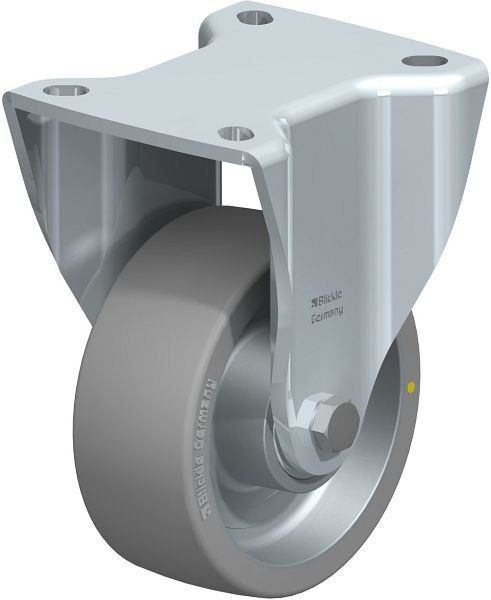 Blickle BH-ALTH 100K-1-AS Stahlblech-Bockrolle, Schwerlast-Ausführung, mit Anschraubplatte, Blickle Extrathane®, Grau, 681254