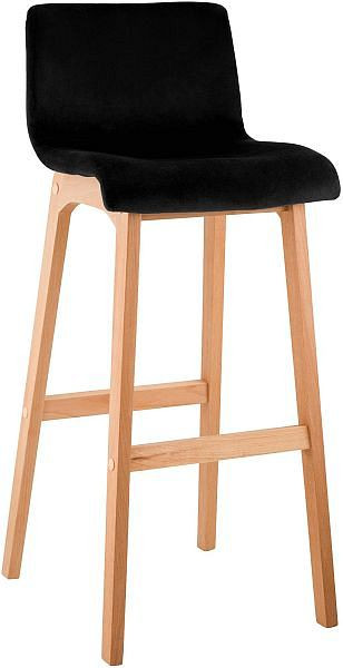 CLP Barhocker Hoover Samt Natura, schwarz, 326998, 4255716369866