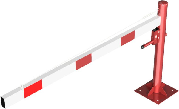 Schake Drehschranke mit Seilzugverstärkung, für Dübel Befestigung, Schrankenbaumlänge: 2000 mm, mit Profilzylinderschloss, 4113_20ZBP