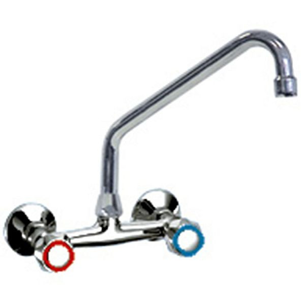 Gastro-Inox Duobloc Hochwandmodell 18mm (Ø) Wasserhahn 200mm, 402.201