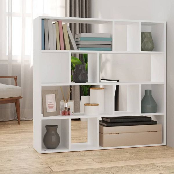 vidaXL Bücherregal/Raumteiler Weiß 105x24x102 cm, 823245