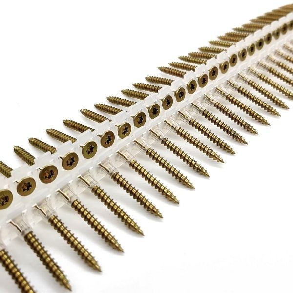 adunox Magazinschrauben Langband - Spanplattenschrauben mit Vollgewinde, TX20, galvanisch verzinkt (gelb), 4,0 x 35 mm, VE: 1000 Stück, 1110310-4035