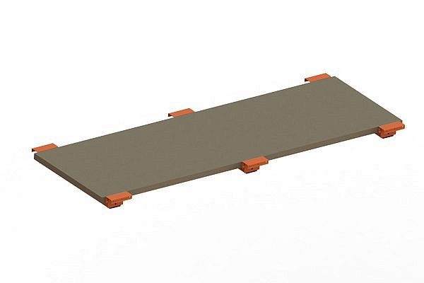 Meta Spanplattenboden 2225x800x38 mm mit abgesetzter Tiefenauflage, für Palettenregal MULTIPAL, 200189936