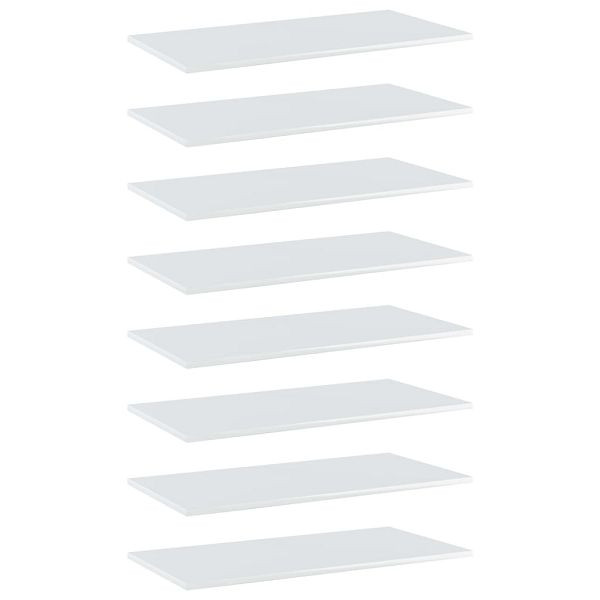 vidaXL Bücherregal-Bretter 8 Stück Hochglanz-Weiß 80x40x1,5 cm, 805341