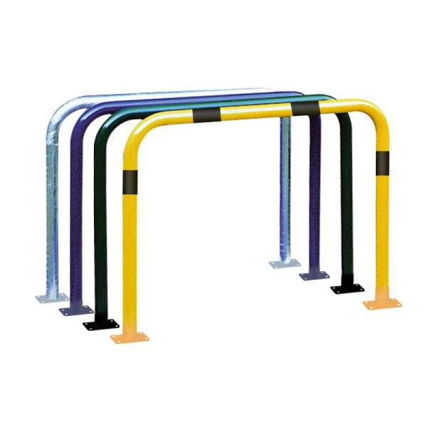 Stein HGS Anlehnbügel/Absperrbügel -Sylt-, 1000mm, gelb beschichtet mit schwarzen Streifen, Bügel: Ø 60 mm, 19797b-wr