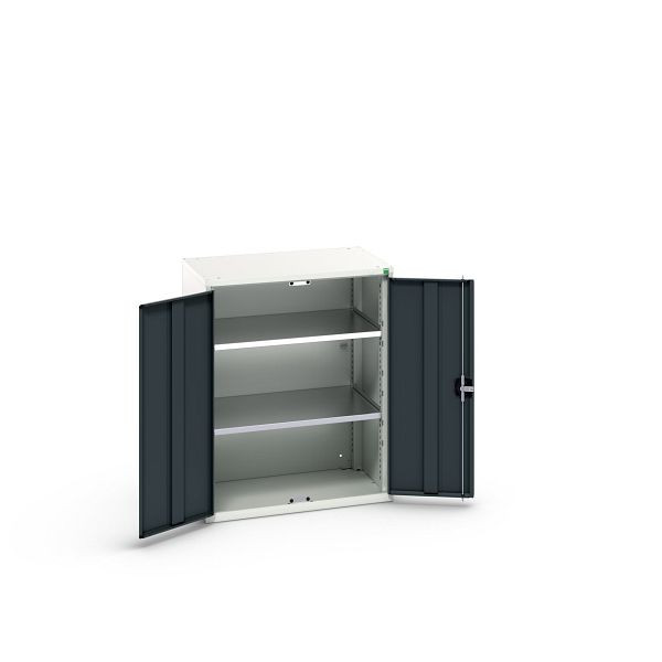 bott verso Flügeltürschrank, mit 2 Fachböden, BxTxH: 800 x 550 x 1000 mm, Lichtgrau / Anthrazitgrau, 16926159.19