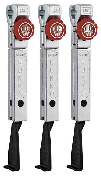KUKKO 3 schmale, schnellverstellbare Abzughaken (Satz), Hakenlänge: 200 mm, 1-193-S