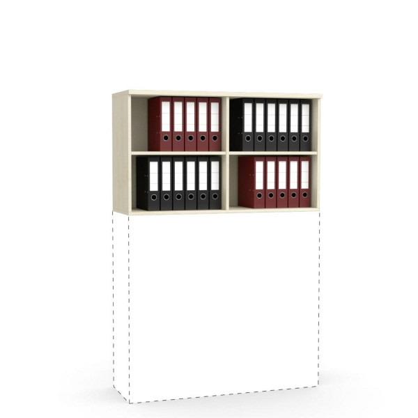 Deskin Aufsatz-Regal MULTI M, Ahorndekor, B 1200 x H 710 x T 420 mm, 271936
