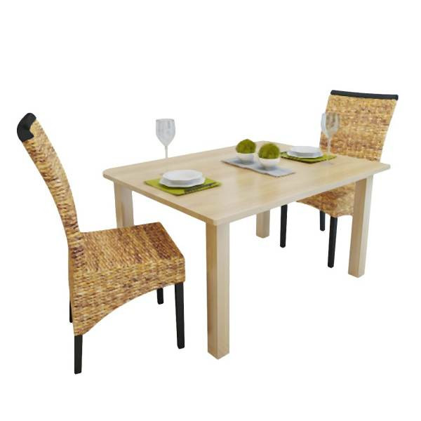 vidaXL Esszimmerstühle 2 Stück Abaca und Mango Massivholz, 243233