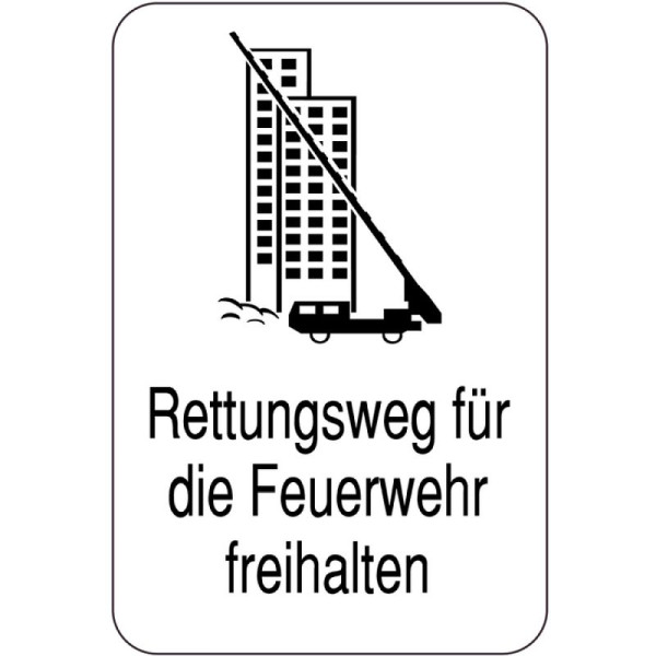 Stein HGS Sonderschild, Rettungsweg für die Feuerwehr freihalten, 14891