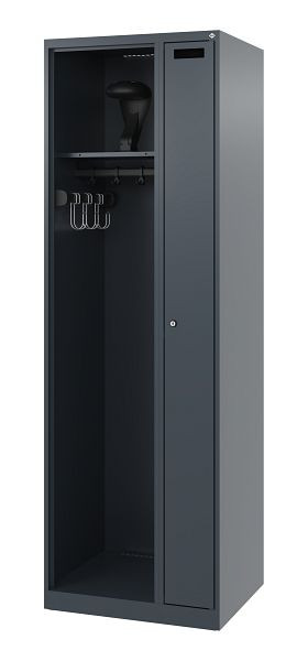 C+P Feuerwehrspind Evolo, Modell KOMBI, 2 Abteile, H1850xB600xT500 mm, Anthrazit, Helmhalter, 0494015-14 S10004