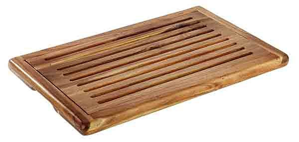 APS Brotschneidebrett, 60 x 40 cm, Höhe: 2 cm, Holz, Akazie, herausnehmbares Krümelfach, auf 4 Antirutschfüßen stehend, 00885