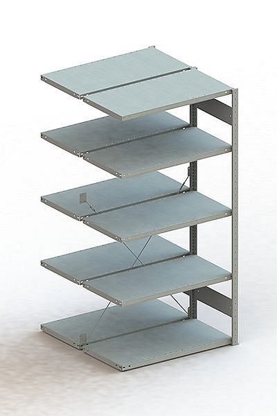 Meta S3 Steckregal CLIP 100 DAR 2000x1000x500 mm, RAL 7035, Bodenanzahl: 2 x 5, 200180794