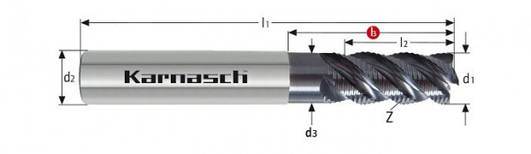 Karnasch VHM-Feinschruppfräser MTC d= 10,0/L3=30 Schaft HA HVS, 306356100030