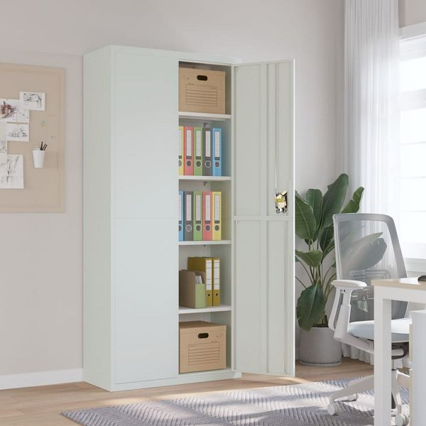 vidaXL Aktenschrank Hellgrau 90x40x200 cm Stahl, 339761