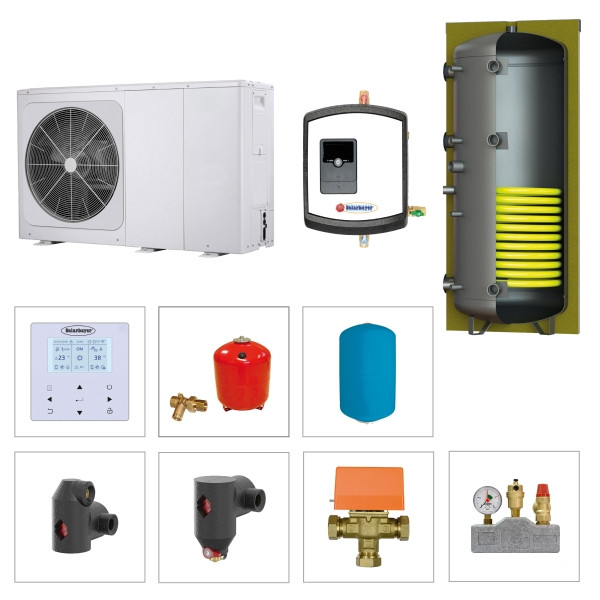 Solarbayer Wärmepumpenpaket LWM 12 / 2xPS300, Friwa, Set3, Pufferspeicher + Frischwassermodul, 710603100