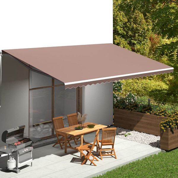vidaXL Markisenbespannung Braun 6x3,5 m, Material: 100% Polyester mit PU-Beschichtung, 311984