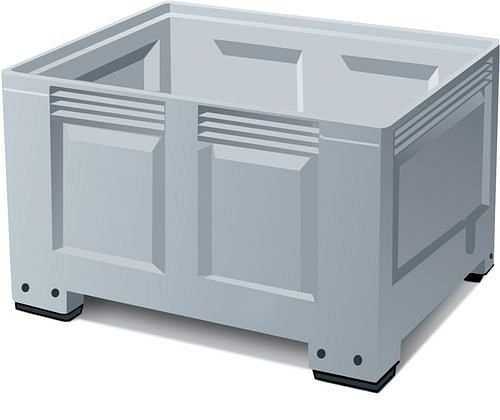 DENIOS Sammelbox PB 10-F aus Kunststoff, mit 4 Füßen, 670 Liter Volumen, 117885