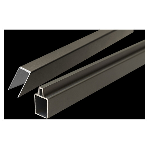 T&J ECOSTECK-Start & Abschluss Set, ANTHRAZIT, für ein Eckelement, 32/25 x 20 x 900 mm, Aluminium, 44658