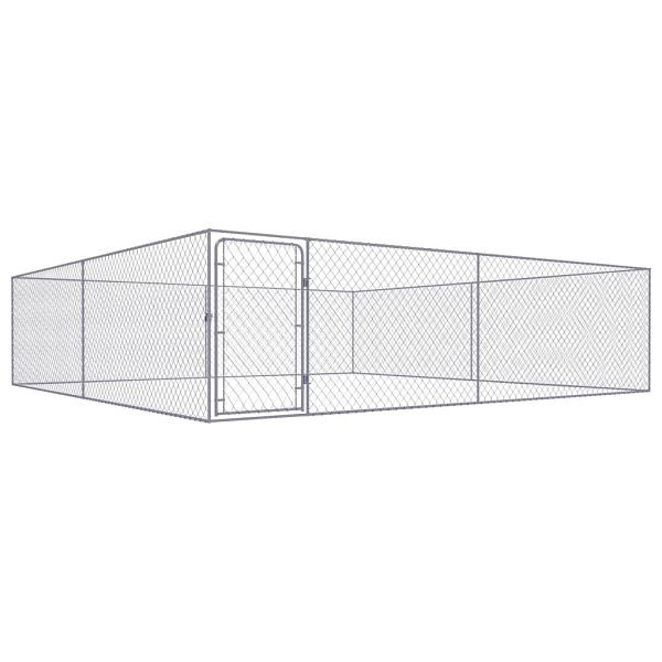 vidaXL Outdoor-Hundezwinger Verzinkter Stahl 4 x 4 x 1 m, 170820
