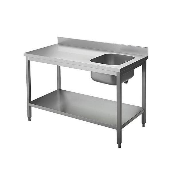 KBS Chef-Tisch mit Aufkantung B 140cm-Becken rechts, 91810103