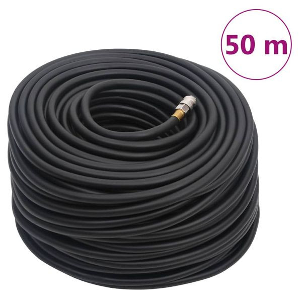 vidaXL Hybrid-Luftschlauch Schwarz 0,6" 50 m Gummi und PVC, 154499
