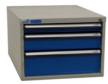 ADB Schubladenbox mit drei Schubladen, Außenmaße des Korpus HxBxT 400mm x 535mm x 700mm, 52541