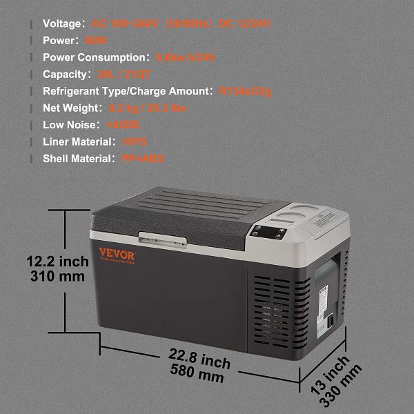 VEVOR 20 L Kühlbox 12 / 24 V Tragbarer Kühlschrank Elektrische Gefrierbox  Klein Gefrierschrank -20 ~ 10 °C WLCGXCZBXD20LIXTQV2 günstig  versandkostenfrei online kaufen: große Auswahl günstige Preise