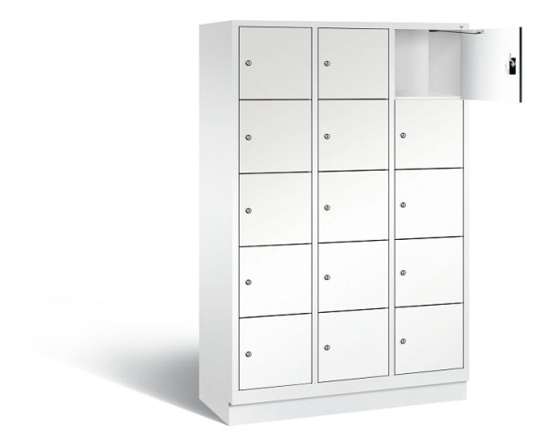 C+P Schließfachschrank Evolo, H1800xB1200xT500mm, Farbe: Verkehrsweiß / Dekor Weiß, 48020-325 S10228