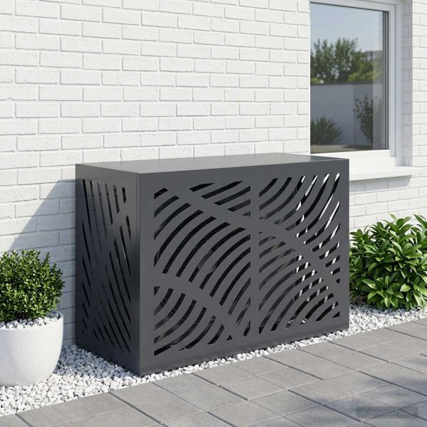 vidaXL Klimaanlagenabdeckung Anthrazit 90 x 40 x 60 cm Stahl, 8014096