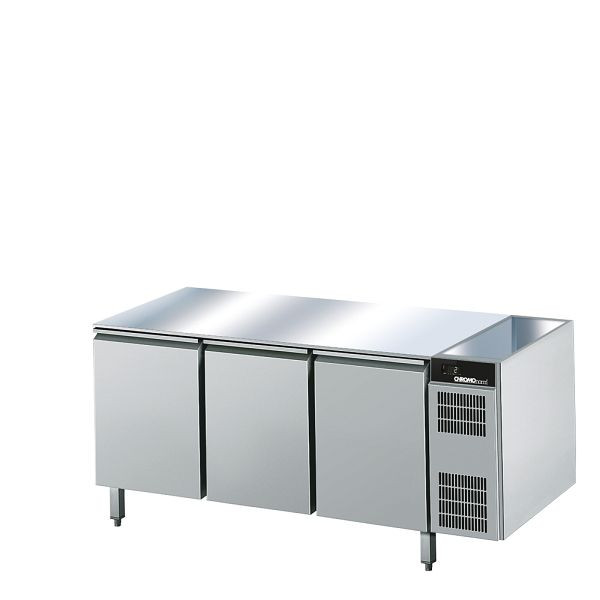CHROMOnorm Bäckerei-Kühltisch EN4060, 3 Türen, ohne Tischplatte (H 800mm), Zentralkühlung, CKTZK8346600